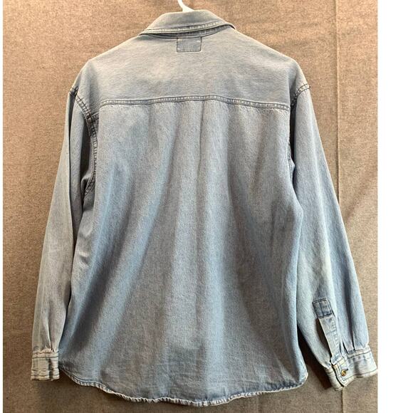 Noah's Ark Denim Blouse Womens Extra Large Blue Long-Sleeve - Picture 2 of 7
